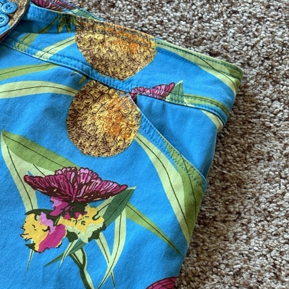 Vintage Bill Blass Jeans Tropical Capri Pants Size 14 Parrot Pineapple Print 🦜 - Picture 4 of 15